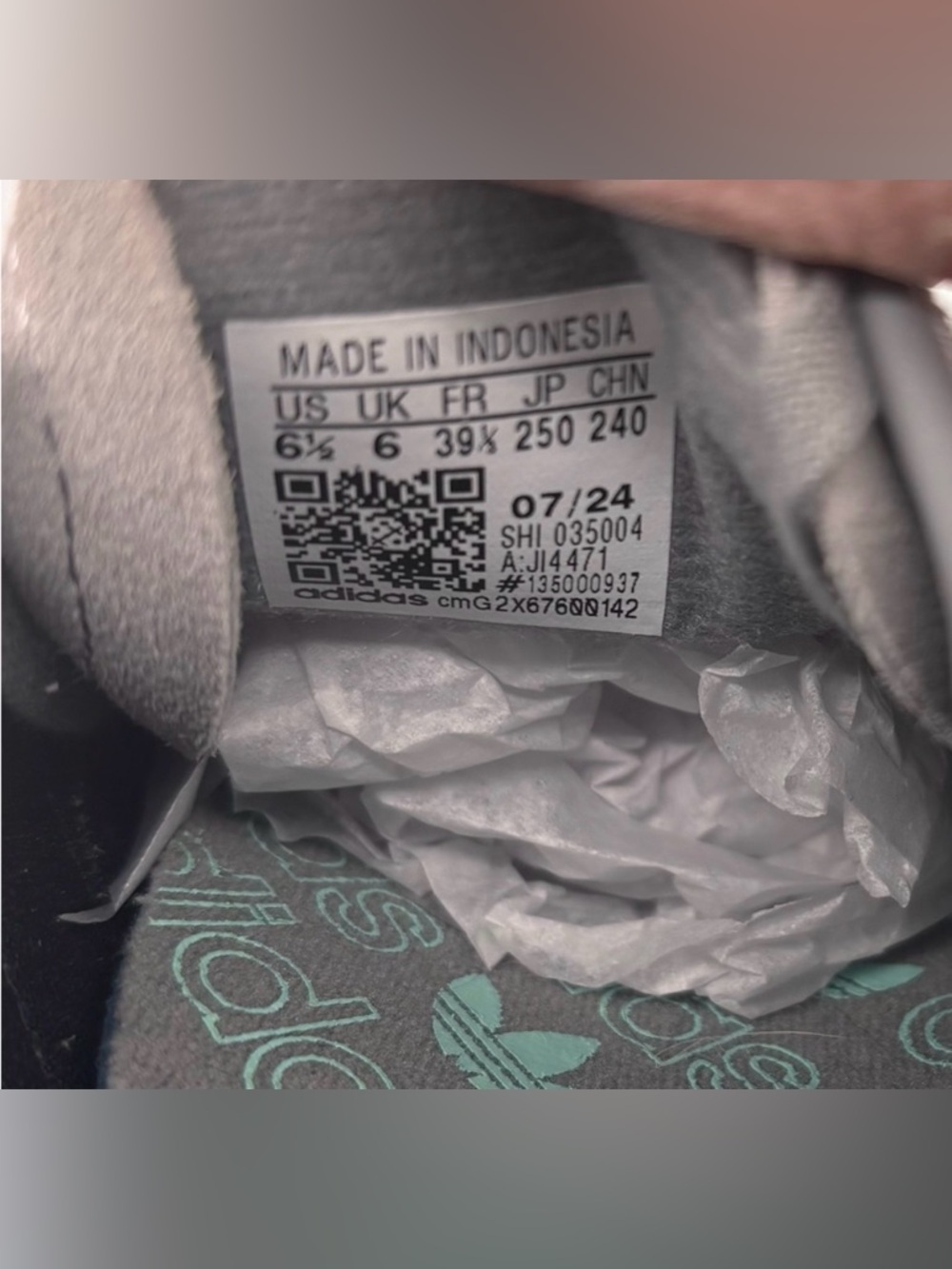 NWT Adidas Womens Handball Spezial Gray Mint Suede Sneakers Size 6.5 (w 8.5) - Picture 6 of 6